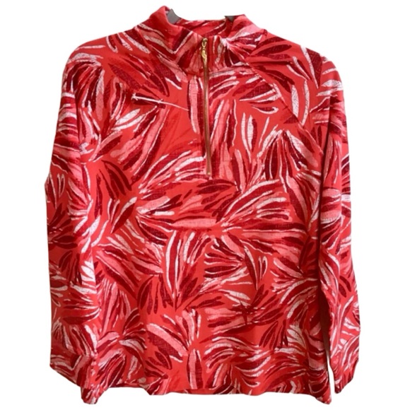 Pappagallo Half Zip Funnel Neck Long Sleeve Top (NWT) (Size: Medium) - Picture 3 of 7